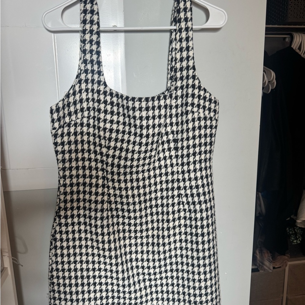 Dynamite Monochrome Houndstooth Mini Dress